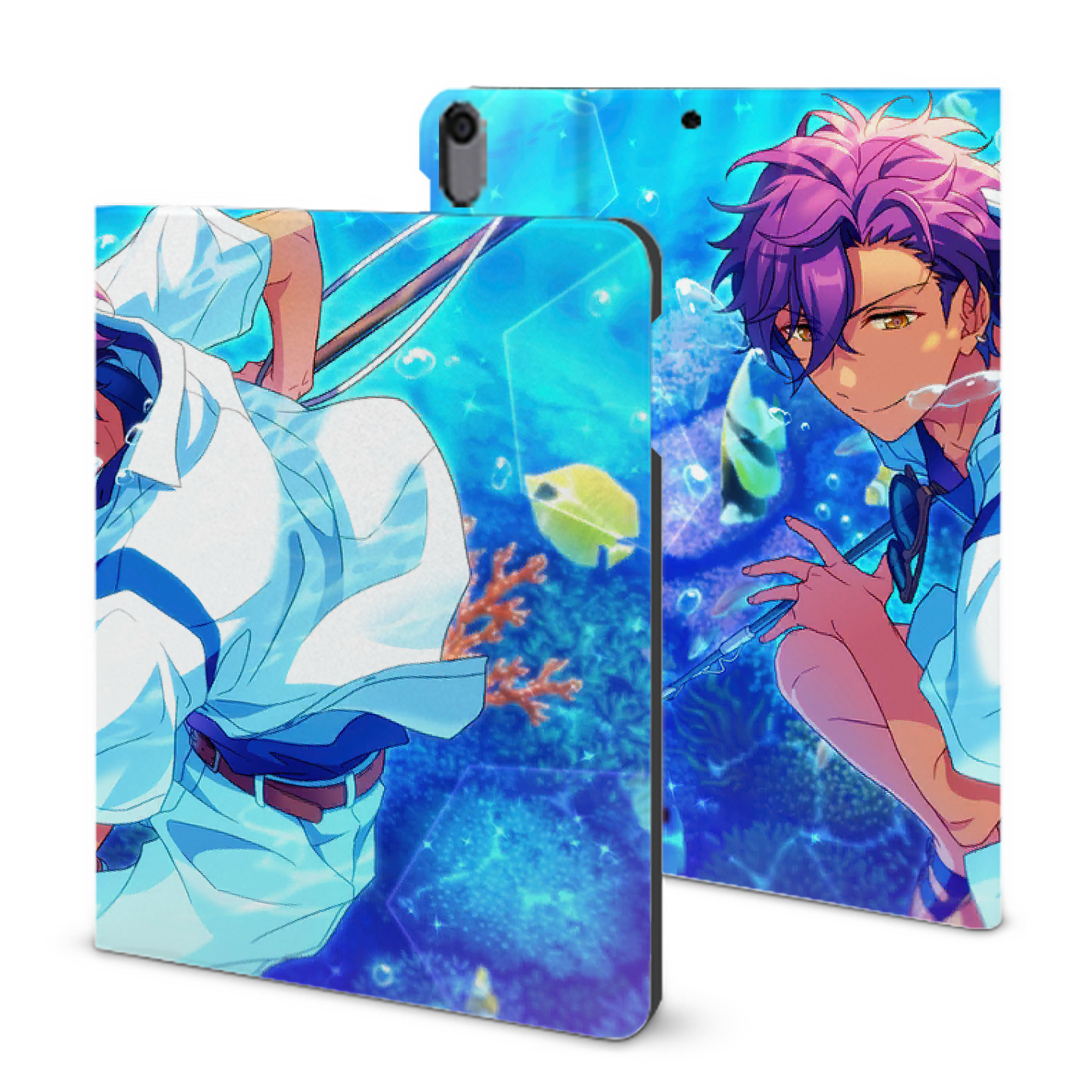 （画像用） あんさんぶるスターズ! Ensemble Stars IPad ケース ブック型 PUレザー TPU 耐衝撃 軽量 薄型 ペン収納なし 全面保護 IPad 各モデル対応